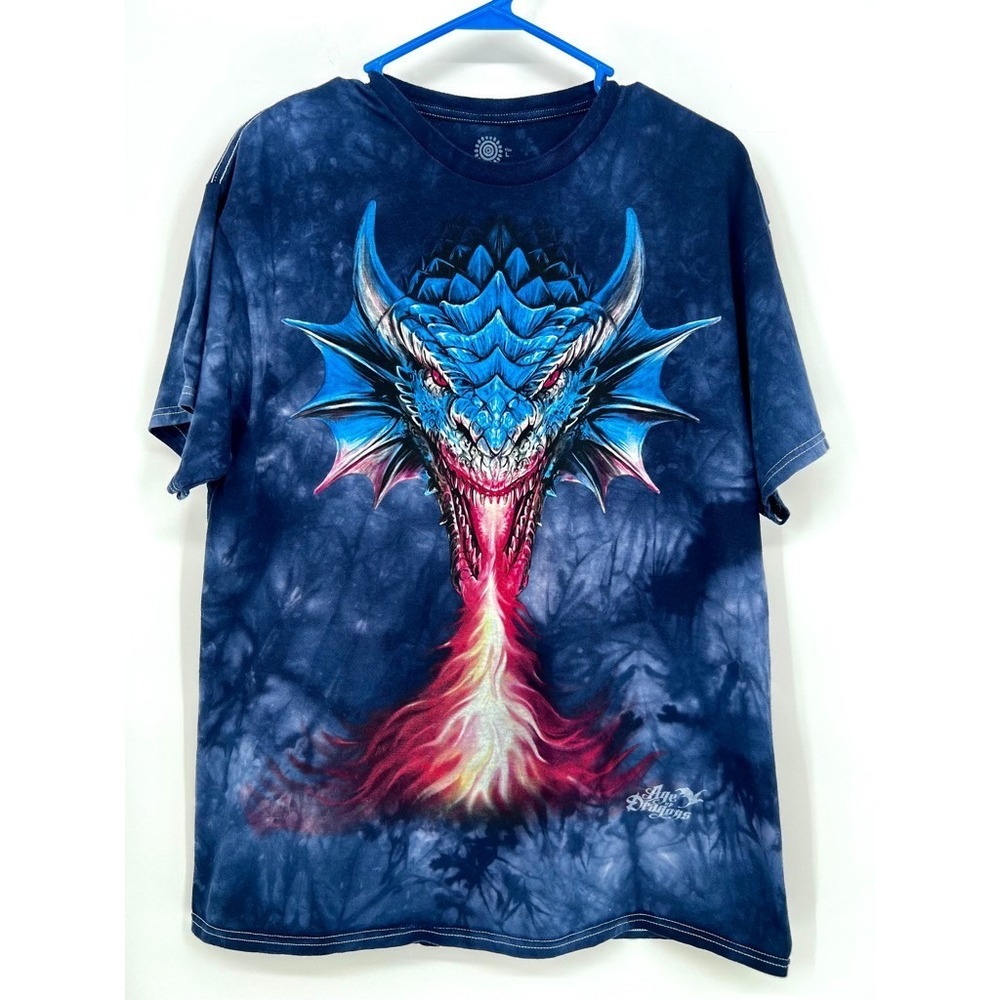 The Mountain Fire Breathing Dragon T-Shirt Size Large Age of Dragons Graphic Tee